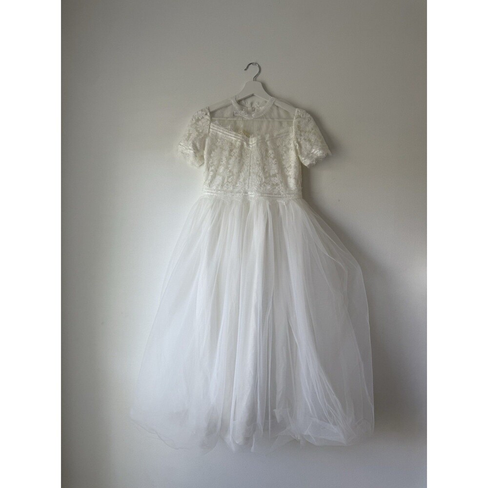 Trish Scully Child White Lace Tulle Dress Size 14 – Platinum Collection, Heirlo